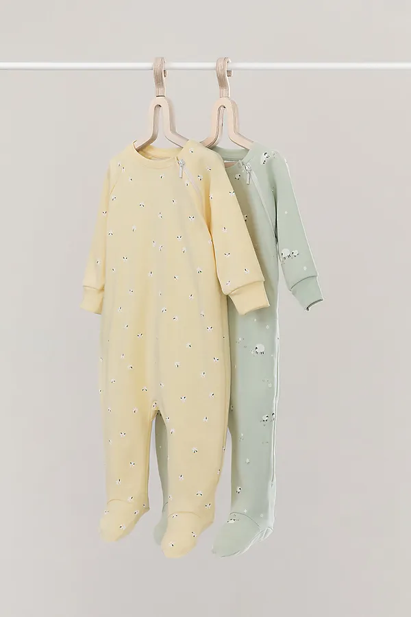 Комбинезоны, 2 шт. CROCKID, маленькие овечки, поле с ромашками - фото 1