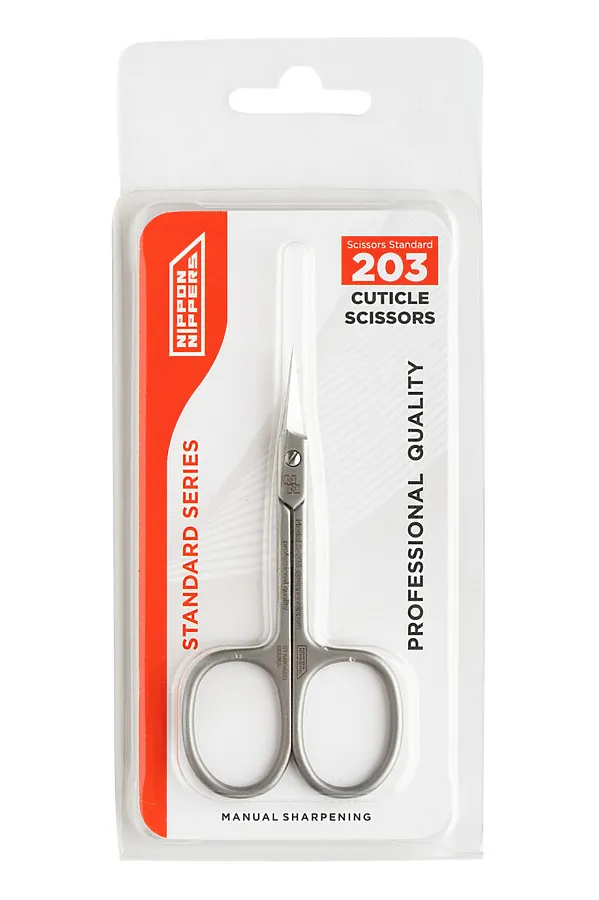 Nippon Nippers Ножницы маникюрные для кутикулы / Standard NN_S-203, ручная заточка, 94 мм KRISTALLER, серебристый - фото 1