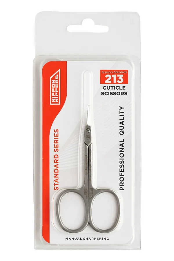 Nippon Nippers Ножницы маникюрные для кутикулы / Standard NN_S-213, ручная заточка, 91 мм KRISTALLER, серебристый - фото 1