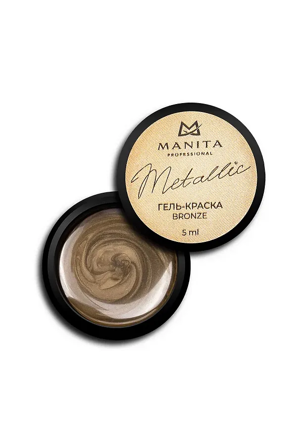 Manita Professional Гель-краска для ногтей с липким слоем / Metallic Bronze, 5 мл KRISTALLER, бронзовый - фото 1