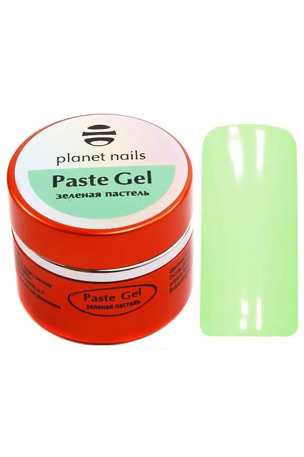 Planet Nails Гель-паста для дизайна ногтей, зеленый пастельный, 5 мл KRISTALLER, зеленый пастельный - фото 1