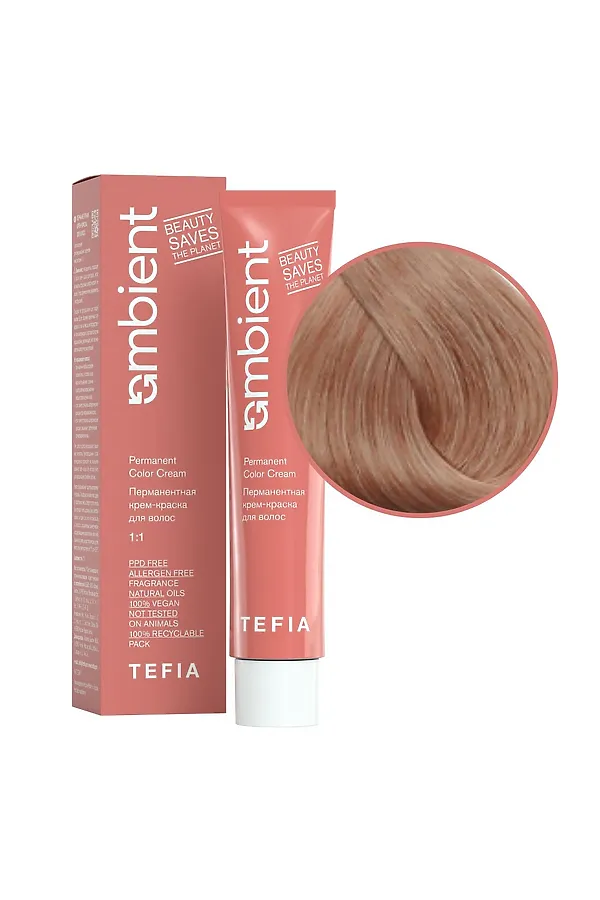 TEFIA  Ambient 9.35 Перманентная крем-краска для волос / Очень светлый блондин золотисто-красный, 60 мл KRISTALLER, очень светлый блондин золотисто-красный - фото 1