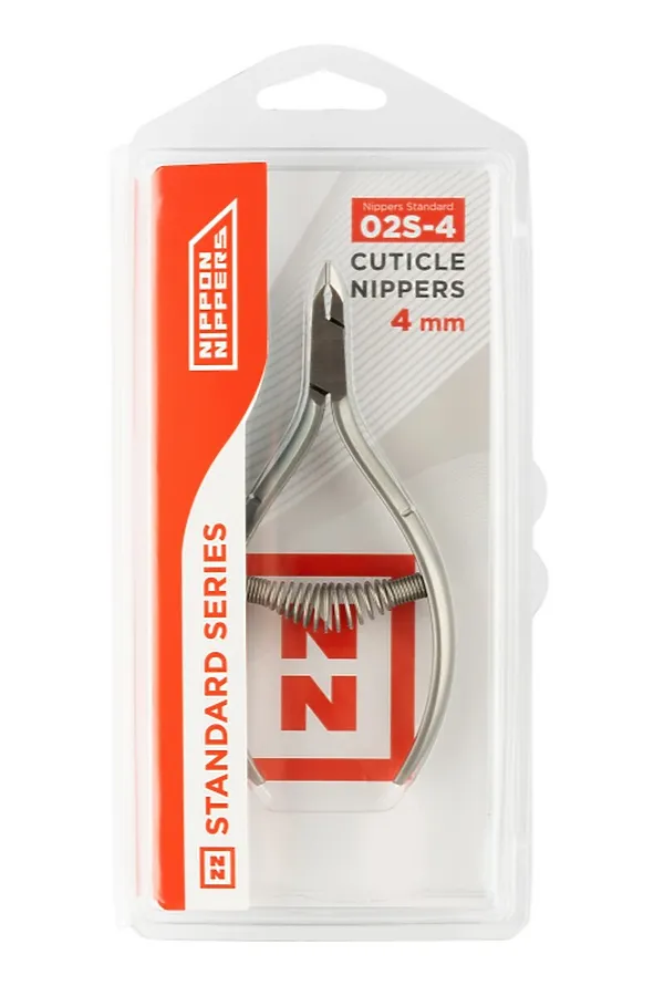 Nippon Nippers Кусачки маникюрные для кутикулы / Standard NN_NS-02S-4, спиральная пружина, ручная заточка, 4 мм KRISTALLER, серебристый - фото 1