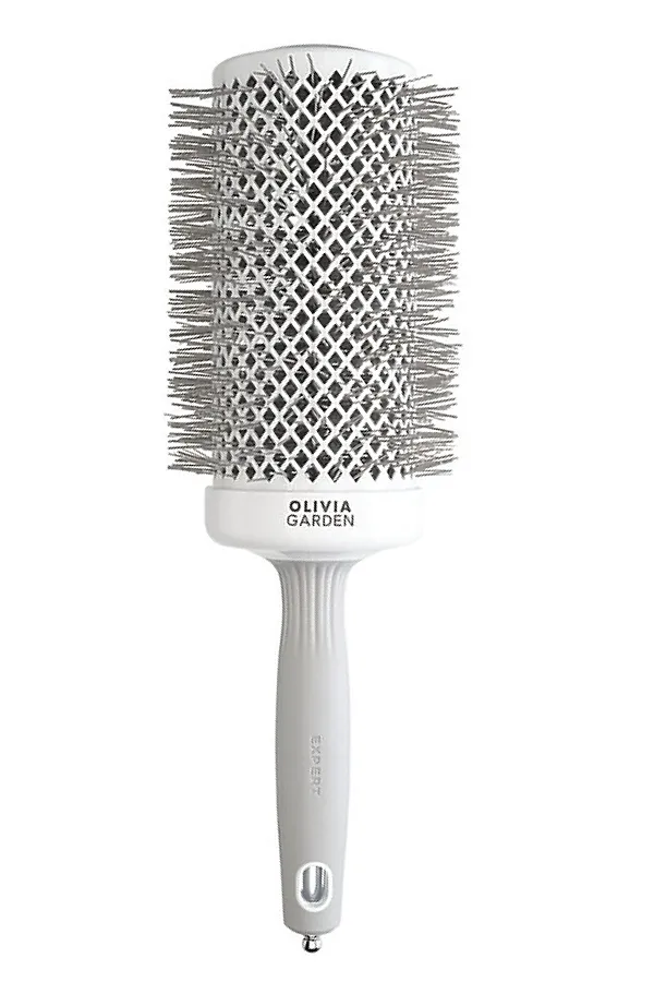 Olivia Garden Термобрашинг для укладки волос / Expert Blowout Speed XL Wavy Bristles White & Grey, 65 мм, бело-серый KRISTALLER, бело-серый - фото 1