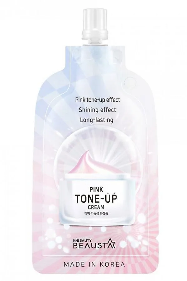 Beausta Крем для лица освежающий с экстрактом белых цветов / Pink Tone-Up Cream, 15 мл KRISTALLER, розовый - фото 1