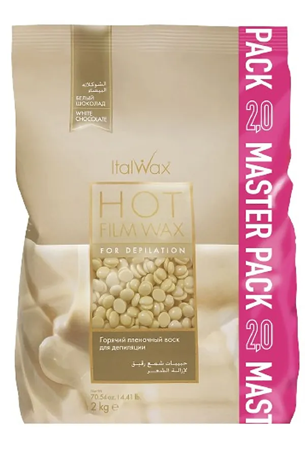 Ital Wax Горячий плёночный гранулированный воск для депиляции / Белый шоколад, 2 кг KRISTALLER, белый шоколад - фото 1