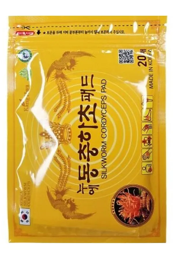 Kang Hwa Обезболивающий пластырь с корцидепсом для суставов / Silkworm Cordyceps Pad, 20 шт. KRISTALLER, silkworm cordyceps - фото 1