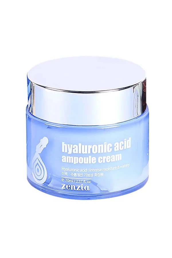 Jigott Крем для лица увлажняющий с гиалуроновой кислотой / Zenzia Hyaluronic Acid Ampoule Cream, 70 мл KRISTALLER, белый - фото 1