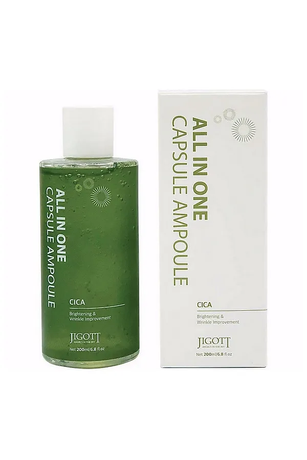 Jigott Сыворотка для лица с экстрактом центеллы азиатской / All In One Cica Capsule Ampoule, 200 мл KRISTALLER, центелла - фото 1