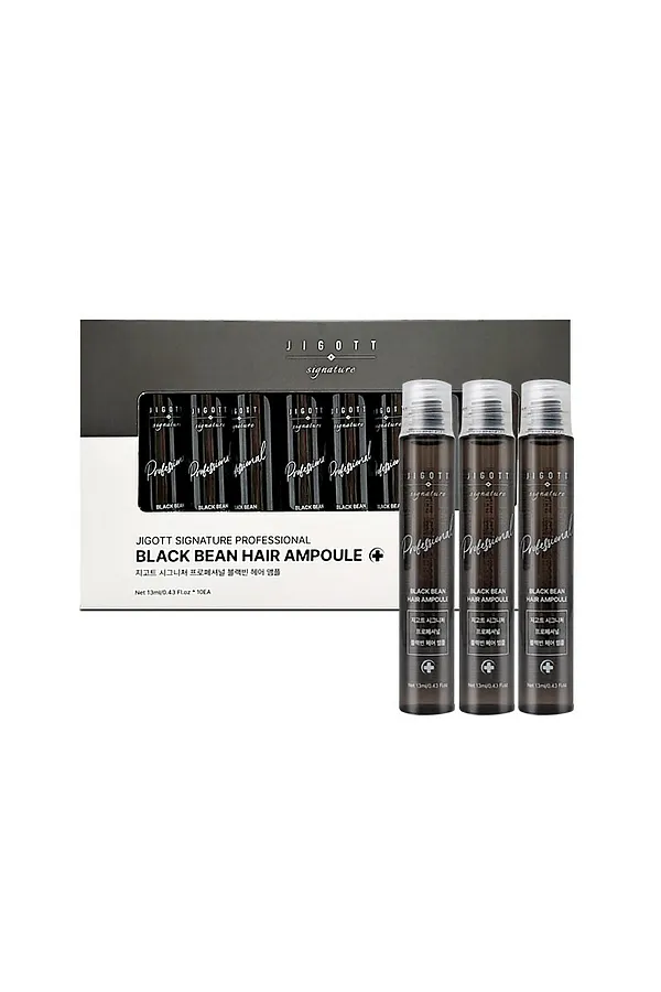 Jigott Ампульный филлер для волос с экстрактом черной фасоли / Signature Professional Black Bean Hair Ampoule, 10 шт. x 13 мл KRISTALLER, черный - фото 1