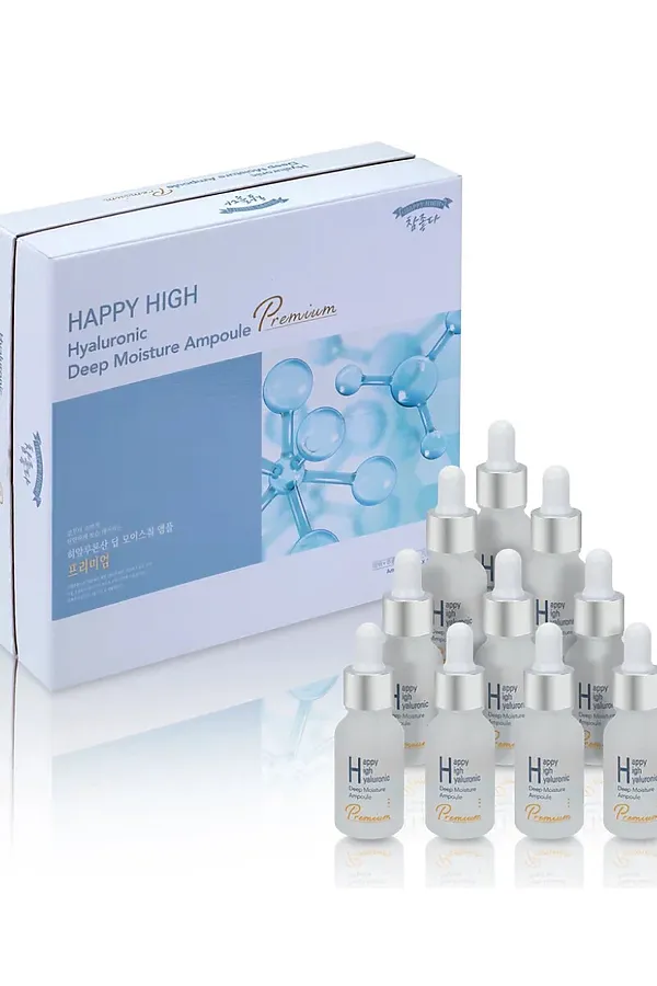 HAPPY HIGH Набор сывороток для лица с гиалуроновой кислотой / Hyaluronic Deep Moisture Ampoule Premium, 15 мл x 10 KRISTALLER, бесцветный - фото 1