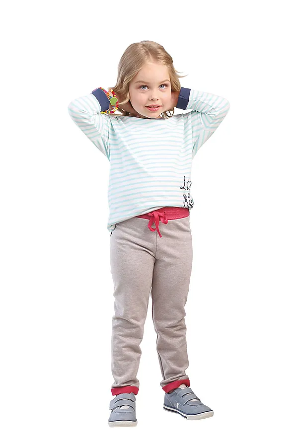 Брюки CONTE KIDS, grey-pink - фото 1