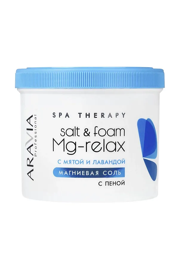 Aravia Магниевая соль с пеной с мятой и лавандой / Salt & Foam Mg-Relax, 550 мл/730 г KRISTALLER, зелёный - фото 1