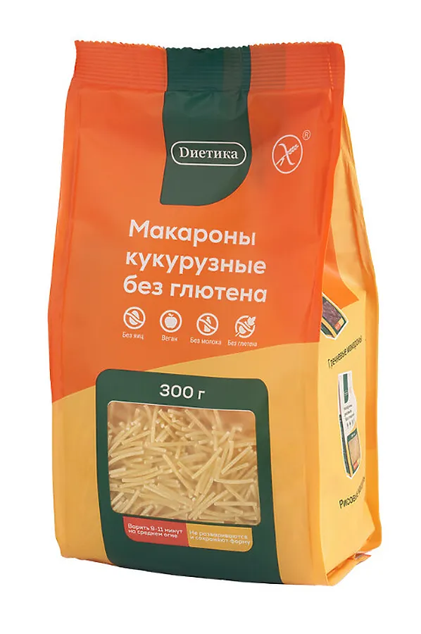 Макароны Вермишель кукурузная без глютена "Диетика" 300г ЭКОПРОДУКТЫ, - - фото 1