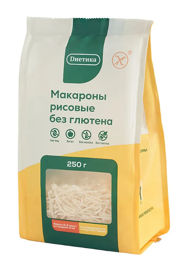 Макароны Вермишель рисовая без глютена "Диетика" 250г ЭКО-ПРОДУКТЫ, - - фото 1