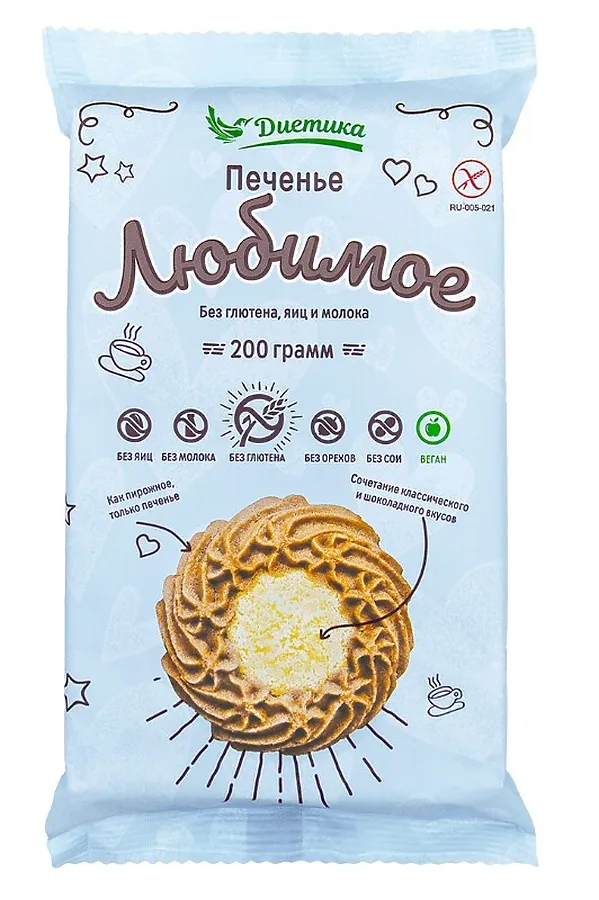 Печенье сдобное любимая "Диетика" 170г ЭКО-ПРОДУКТЫ, - - фото 1