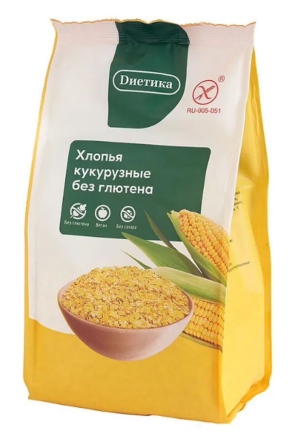 Хлопья кукурузные "Диетика" 300г ЭКОПРОДУКТЫ, - - фото 1