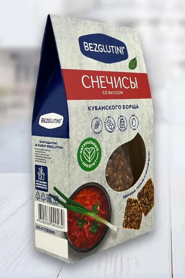 Хлебцы "Снечисы" кубанский борщ Bezglutini 70г ЭКО-ПРОДУКТЫ, - - фото 1
