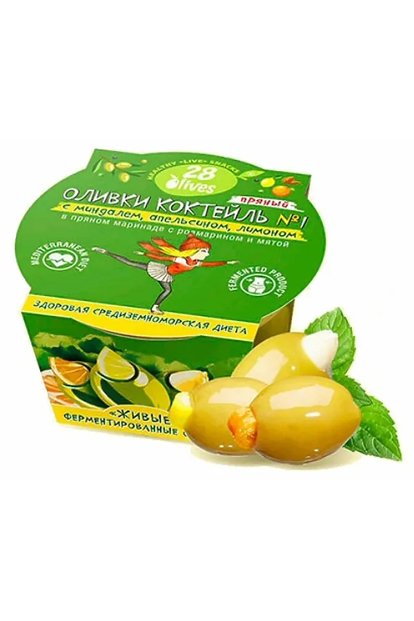 Оливки Коктейль №1 в пряном маринаде, б\косточки 150г ЭКО-ПРОДУКТЫ, - - фото 1