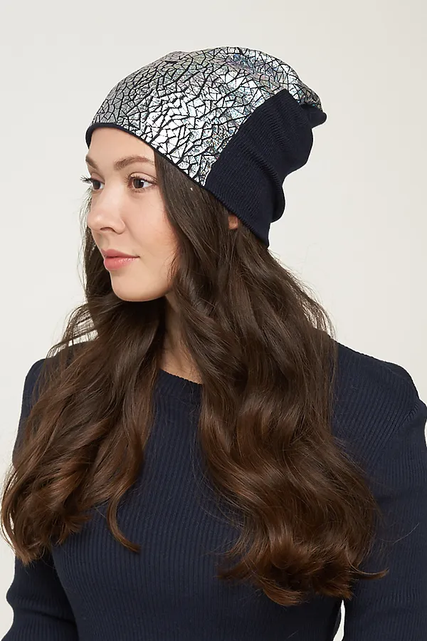 Шапка VAY, т.синий/морозное стекло - фото 1