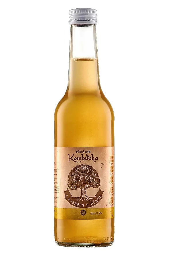 Комбуча с медом и имбирем "interkvass" стекло 330мл ЭКО-ПРОДУКТЫ, - - фото 1