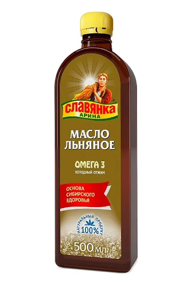 Масло льняное "Славянка Арина" 500мл ЭКО-ПРОДУКТЫ, - - фото 1