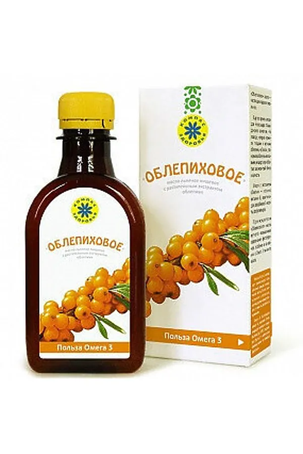 Масло льняное "Облепиховое" 200мл ЭКО-ПРОДУКТЫ, - - фото 1