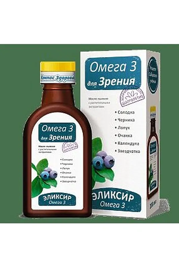 Эликсир "Для Зрения - Омега 3" на льняном масле 200мл ЭКО-ПРОДУКТЫ, - - фото 1
