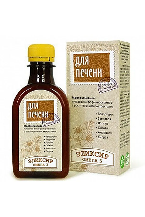 Эликсир "Для Печени - Омега 3" на льняном масле 200мл ЭКО-ПРОДУКТЫ, - - фото 1