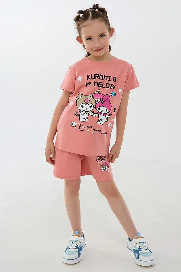 Детский костюм с шортами 46687 Kuromi2 НАТАЛИ, розовый - фото 1