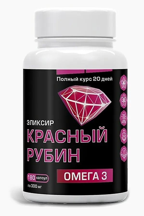 Масло капсулированное льняное "Красный Рубин" 180капс. 54г ЭКО-ПРОДУКТЫ, - - фото 1