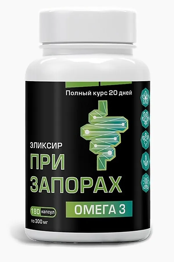 Масло капсулированное льняное "При Запорах" 180капс. 54г ЭКО-ПРОДУКТЫ, - - фото 1