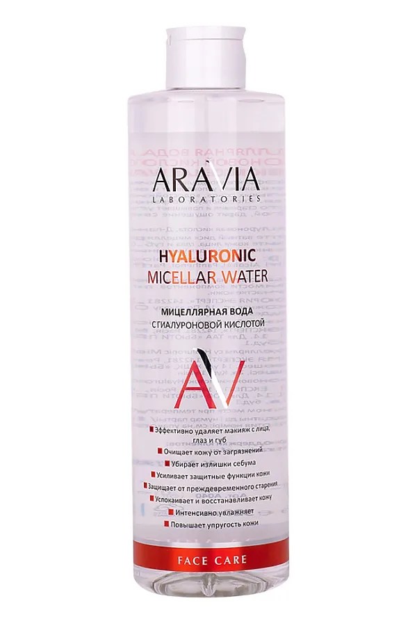 Aravia Laboratories Мицеллярная вода с гиалуроновой кислотой / Hyaluronic Micellar Water, 520 мл KRISTALLER, бесцветный - фото 1