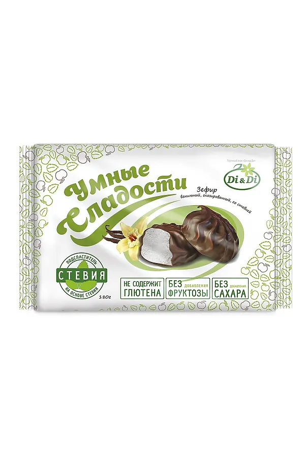 Зефир "УмСладости" диетический ванильный глазированный 180г ЭКО-ПРОДУКТЫ, - - фото 1