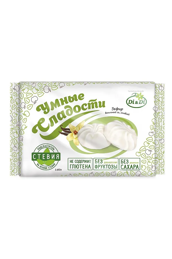 Зефир "УмСладости" диетический ванильный со стевией 150г ЭКО-ПРОДУКТЫ, - - фото 1