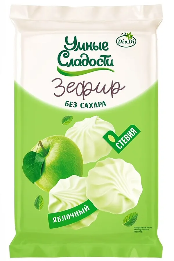 Зефир "Умсладости" на стевии "Зеленое яблоко" 150г ЭКО-ПРОДУКТЫ, - - фото 1