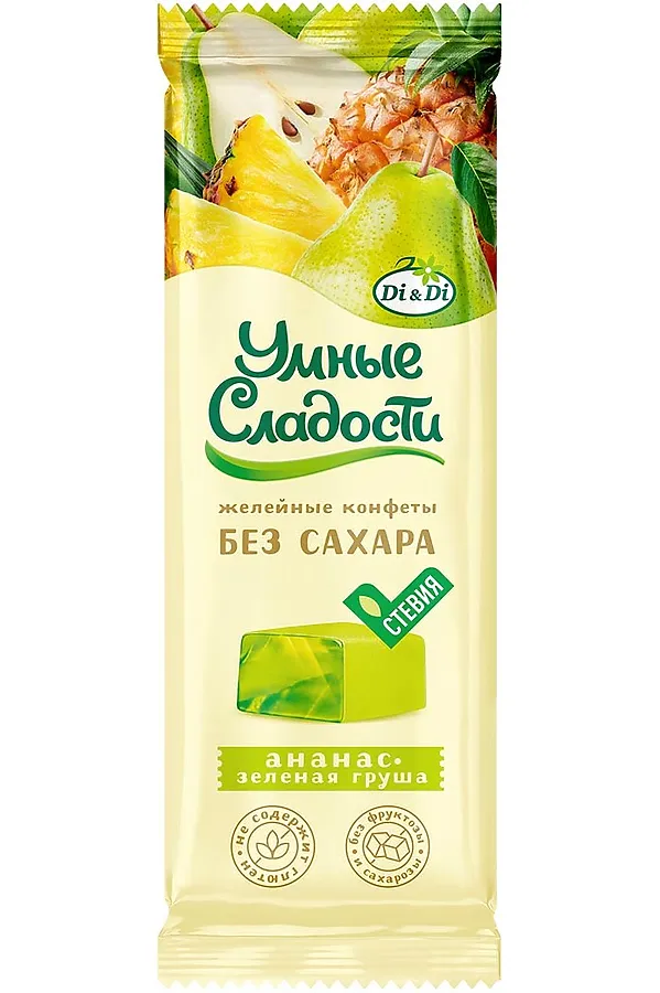 Конфеты "УмСладости" желейные Ананас-зеленая груша 90г ЭКО-ПРОДУКТЫ, - - фото 1