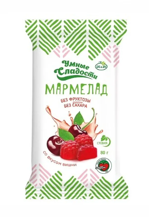 Мармелад "УмСладости" формовой на стевии со вкусом вишни 80г ЭКО-ПРОДУКТЫ, - - фото 1