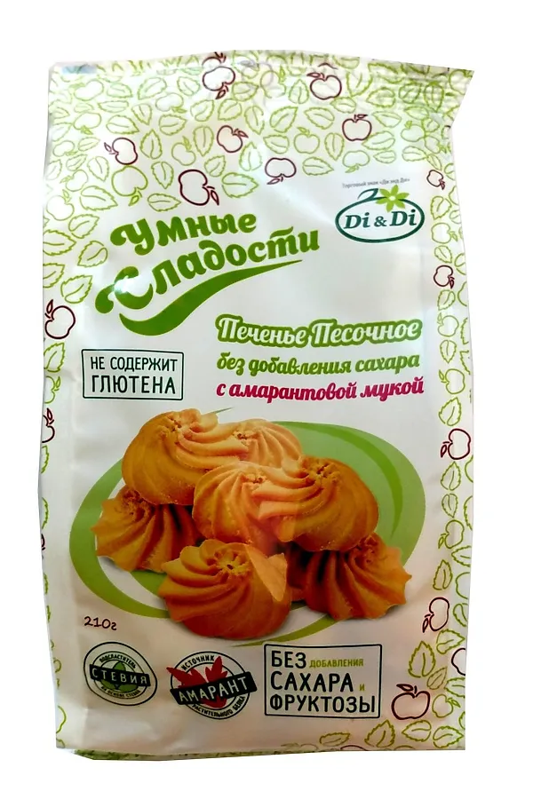 Печенье "УмСладости" песочное 210г ЭКО-ПРОДУКТЫ, - - фото 1