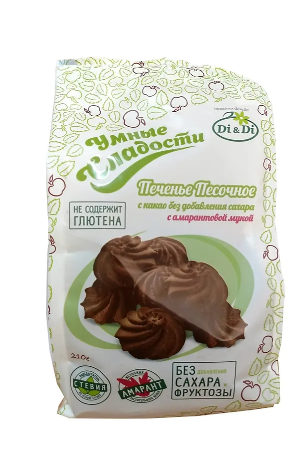 Печенье "УмСладости" песочное с какао 210г ЭКО-ПРОДУКТЫ, - - фото 1