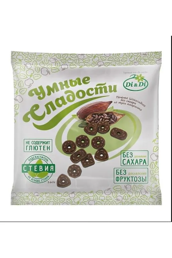 Печенье "УмСладости" шоколадное амарантовое без сахара 160г ЭКО-ПРОДУКТЫ, - - фото 1