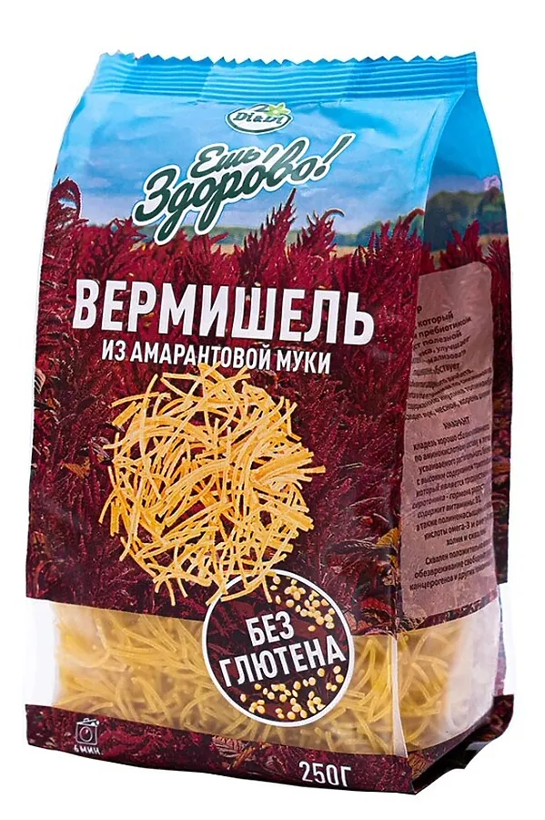 Макароны из амарантовой муки, кукурузные "Вермишель" б/глютена 250г ЭКО-ПРОДУКТЫ, - - фото 1