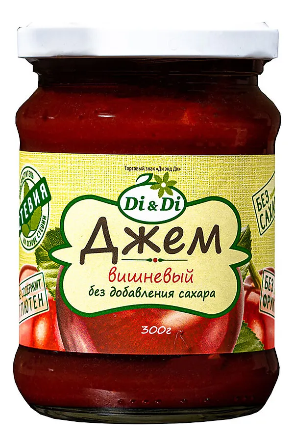 Джем Вишня со стевией без сахара 300г ЭКО-ПРОДУКТЫ, - - фото 1