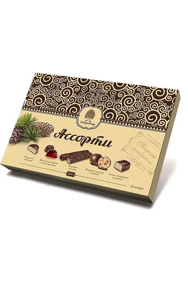 Конфеты набор "Кедровое ассорти" кор 200г ЭКО-ПРОДУКТЫ, - - фото 1