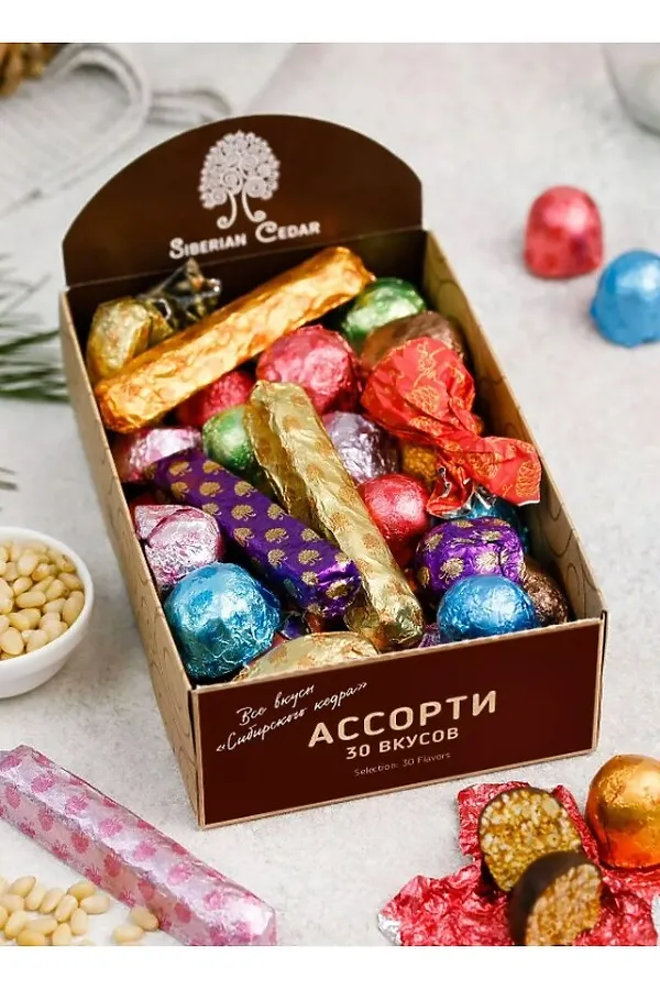 Конфеты Ассорти 5 вкусов "Чудо Сибири" грильяж, марципан, ягодень 90г ЭКО-ПРОДУКТЫ, - - фото 1