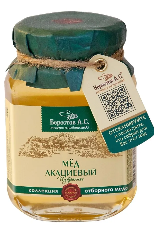 Мёд "Берестов А.С." Акация ст.банка 200г ЭКО-ПРОДУКТЫ, - - фото 1