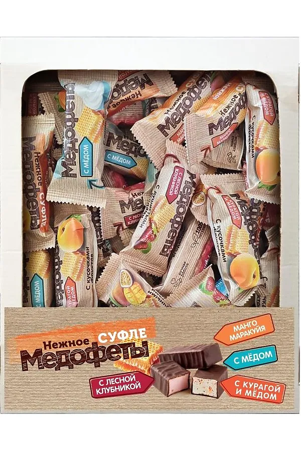 Конфеты "Медофеты" суфле ассорти, телевизор 1000г ЭКОПРОДУКТЫ, - - фото 1