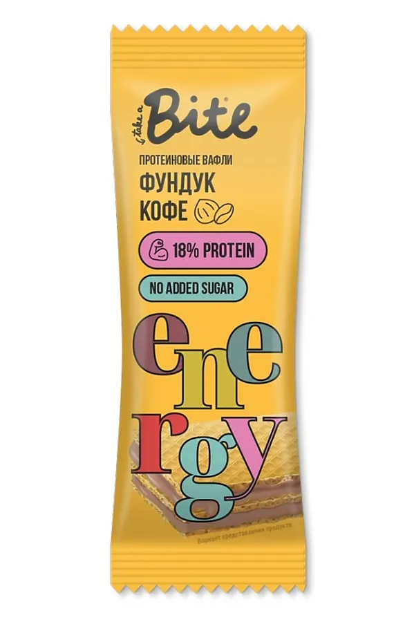 Вафли протеиновые Bite "Фундук - кофе" 35г ЭКО-ПРОДУКТЫ, - - фото 1