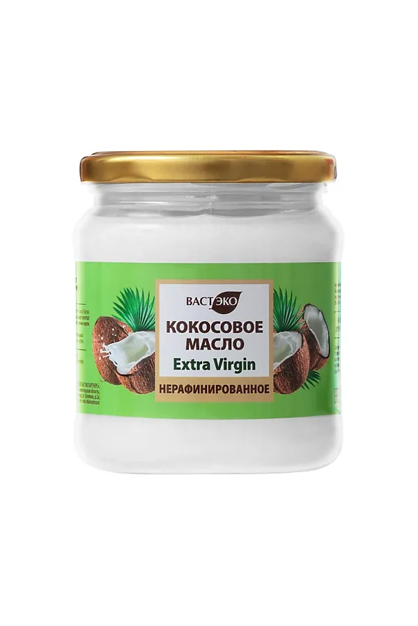 Масло кокосовое нерафинированное Extra virgin, банка 450мл ЭКО-ПРОДУКТЫ, - - фото 1
