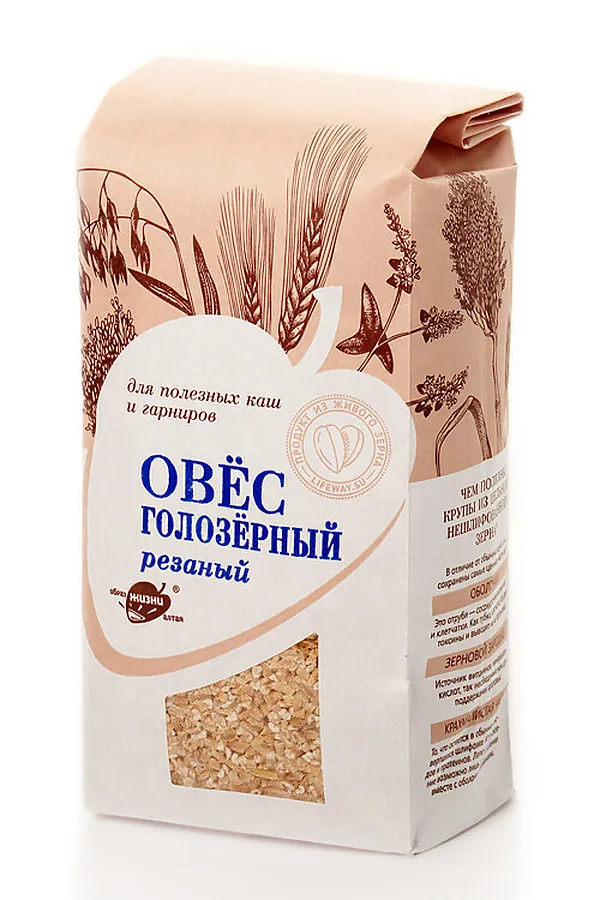 Овёс голозерный зерно резаное 500г ЭКО-ПРОДУКТЫ, - - фото 1